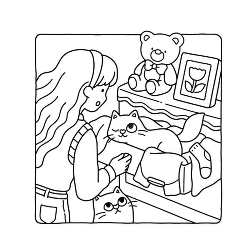 Mother Day Gift for Cat Lover Mom Cataholic Coloring Book for Adults & Teens