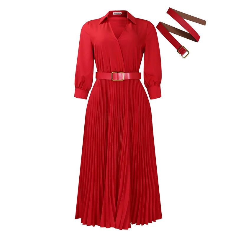 2025 Elegant Fashionable and Dignified Women'S Solid Color plus Size Dress Summer Casual