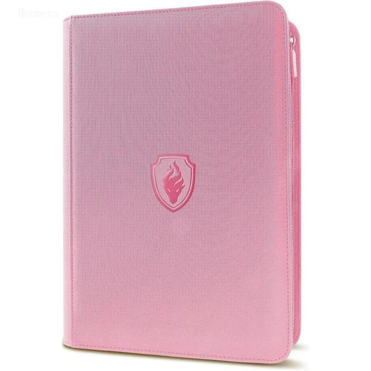 9-Pocket PU Cover Zipper Trading Card Collection Album - Sturdy 360 Side-Loading Binder for MTG, TCG, Sports Cards (Pink)