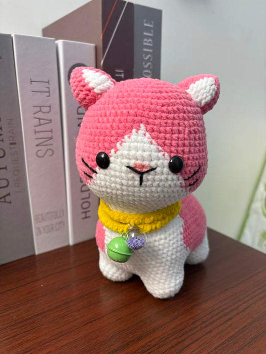 Amigurumi Cat Crochet Create Adorable Cat Toys with Yarn for Crafting Projects Gift Present Super Cute Yellow Blue Pink