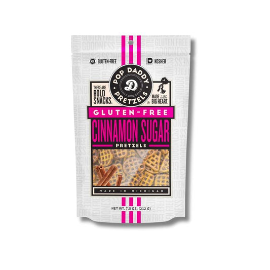 Pop Daddy NEW Gluten Free Pretzels - 6 Pack | Cinnamon Sugar | Tomato Basil | 7.5Oz Snack Crunchy Crispy