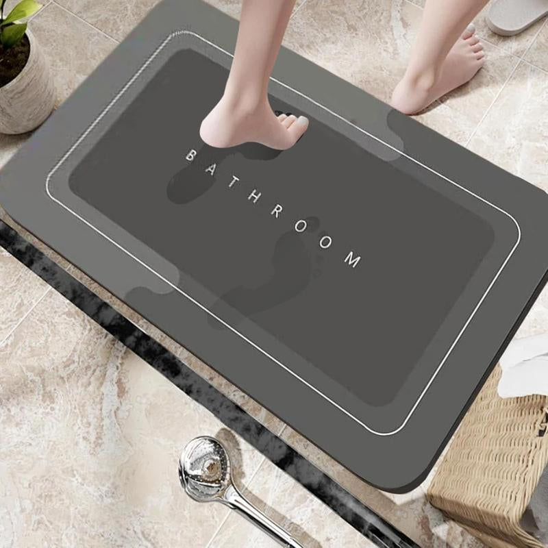 Bathroom Rug Soft Bath Mat, Water-Absorbent and Non-Slip Bathroom Mat, Washable Quick Dry Bath Mats for Bathroom Floor, Sink, Bathtub, Shower Room, Light Grey