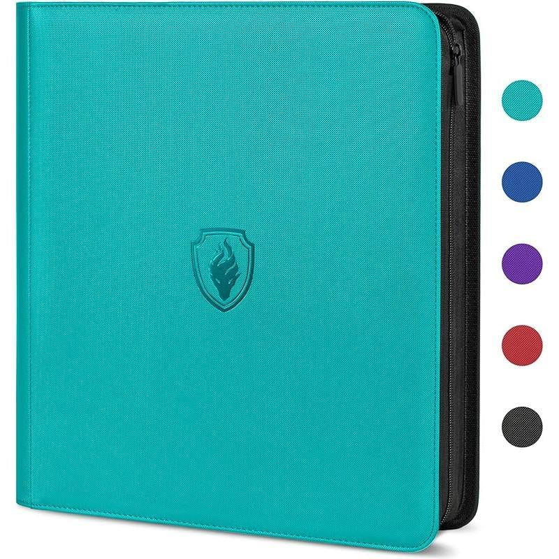 9-Pocket PU Cover Zipper Trading Card Collection Album - Sturdy 360 Side-Loading Binder for MTG, TCG, Sports Cards (Pink)