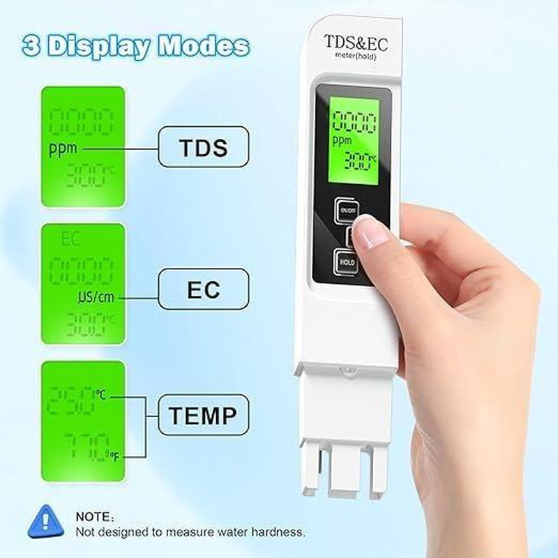 2025 Upgraded 4-In-1 Digital TDS Meter – Accurate TDS, EC & Temperature Tester (°C/°F) | 0-9990 Ppm Range | Water Quality Tester for Drinking Water, RO Systems, Aquariums & Pools