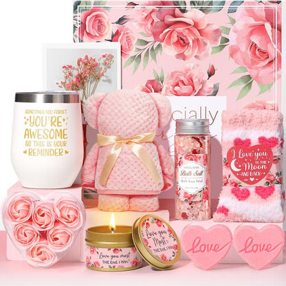 Mayicivo Mother'S Day Gifts Birthday Gifts for Women Self Care Gifts Get Well Soon Gifts Relaxing Spa Gifts Care Package Unique Anniversary Gifts Basket Kit with Flannel Blanket for Mother Wife Bset Friend Sister Her