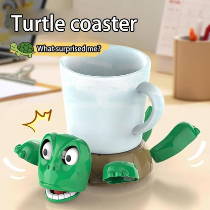 Funny Turtle Coaster Set for Hot Drinks Resistant Desk Decor Turtle Cup Holder Cute Kitchen Accessories with Non-Slip Base Turtle Coaster
