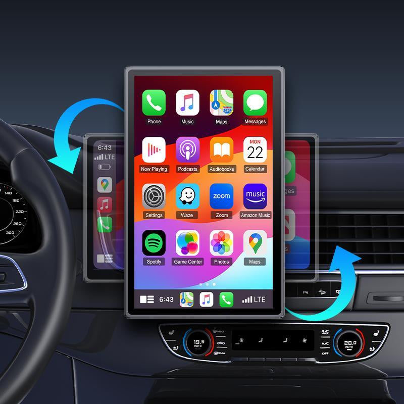New 8.1-Inch Portable Carplay and Android Auto In- Smart Display, Audio Receiver, with Mirror Link, Bluetooth Connection, Voice Control, and GPS Navigation Supporting . Gifts for Men, Wireless Car Tablet Radio Ultimate Portable Car Play Adapter