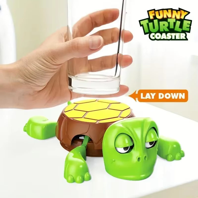 1-5PCS Funny Turtle Coaster with Pressing Eyes Plastic Desk Decor Perfect Gift for Teens & Adults Mixed Colors Turtle Decor
