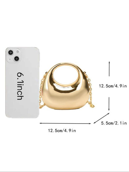Women'S Elegant Mini Evening Bag, Fashionable Versatile Chain Shoulder Crossbody Bag, Suitable for Lipsticks, Earphones, Etc.