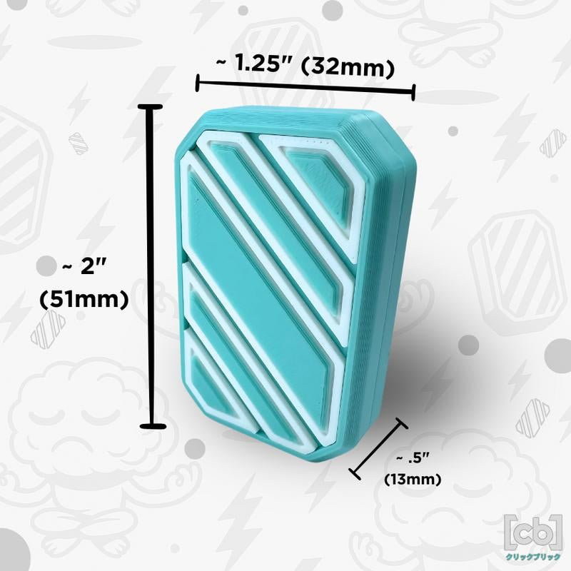 Clickbricks Slant 3D Magnetic Fidget Slider - Sleek Portable Design, Ultra-Satisfying Clicks & Slides, Available in Various Color Combinations, BPA Free