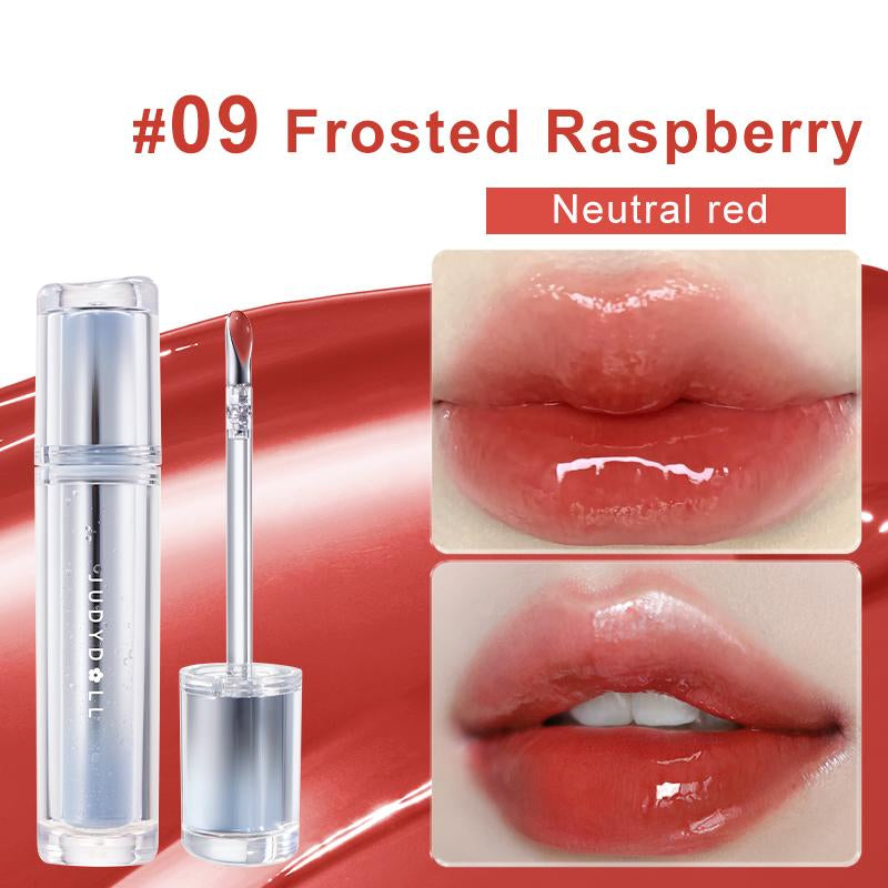 Judydoll Ice Watery Lip Gloss, Mirror Lip Glaze, Glossy Lip Stain, Transfer-Proof, Metal Applicator, Waterproof, Long-Lasting, Moisturizing, Liquid Lipsticks, Plumping, Not Easy to Fade, Makeup, Cosmetic, Mothers Day Gift