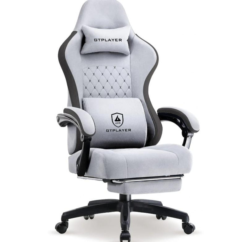 GTPLAYER Gaming Chair, Technical Fabric Office Chair with Pocket Spring Cushion, Linkage Armrests and Footrest, High Back Ergonomic Chair, Adjustable Comfortable Modern