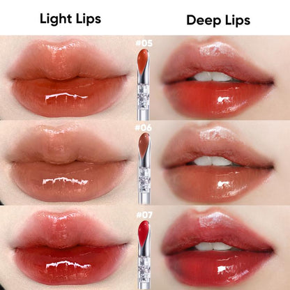 Judydoll Ice Watery Lip Gloss, Mirror Lip Glaze, Glossy Lip Stain, Transfer-Proof, Metal Applicator, Waterproof, Long-Lasting, Moisturizing, Liquid Lipsticks, Plumping, Not Easy to Fade, Makeup, Cosmetic, Mothers Day Gift