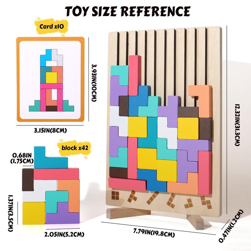 Wooden Stacking Puzzle Toy (1 Set), Educational Stacking Game, Montessori Children'S Educational Gift