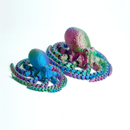 2Pcs 3D Printed Octopus Model Toys, Flexible Joint Animal Doll Statues, Home and Office Desk Decorations, Holiday Surprise Gifts Ornaments Rgb