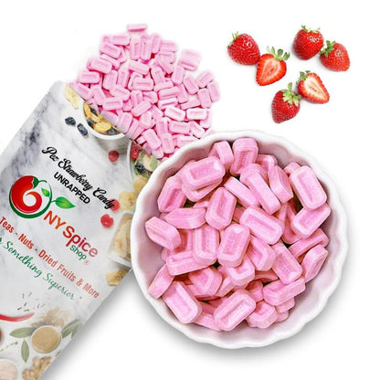 NY Spice Shop PEZ Strawberry Candy Unwrapped | Strawberry Flavor Mini Candies | Bulk Candy for Snacking & PEZ Dispenser Sweet Bonbon