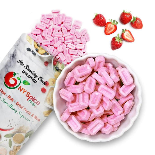 NY Spice Shop PEZ Strawberry Candy Unwrapped | Strawberry Flavor Mini Candies | Bulk Candy for Snacking & PEZ Dispenser Sweet Bonbon