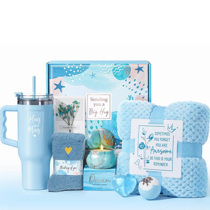 Mayicivo Mother'S Day Gifts Birthday Gifts for Women Self Care Gifts Get Well Soon Gifts Relaxing Spa Gifts Care Package Unique Anniversary Gifts Basket Kit with Flannel Blanket for Mother Wife Bset Friend Sister Her