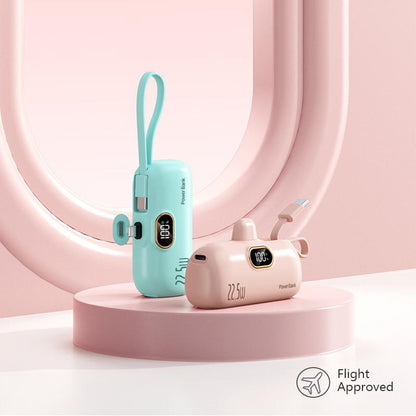 5000Mah Mini Portable Charger Power Bank, 22.5W Fast Charger with 3-Output and LED Display