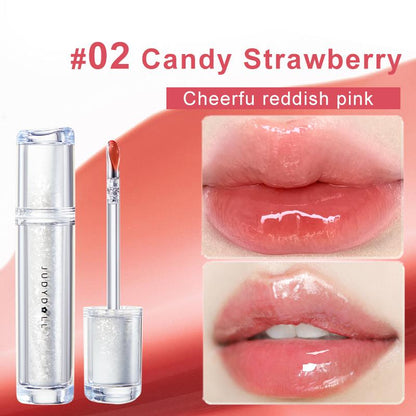Judydoll Ice Watery Lip Gloss, Mirror Lip Glaze, Glossy Lip Stain, Transfer-Proof, Metal Applicator, Waterproof, Long-Lasting, Moisturizing, Liquid Lipsticks, Plumping, Not Easy to Fade, Makeup, Cosmetic, Mothers Day Gift
