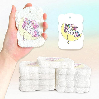 9 Pack Cartoon Dish Sponges for Washing, Eco Friendly Heavy Duty Kitchen Sponges, Compressed Non-Scratch Scrub with Ropes for Household, Cookware, Bathroom, Car Wash Sponge Funny Cut-Outs for Kids