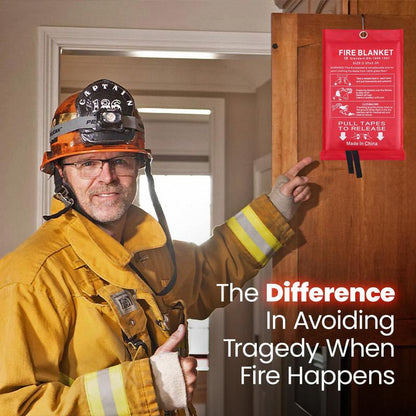 Emergency Fire Blanket - 4 Pack - Fiberglass Fire Suppression Blanket for Kitchen, 40" X 40" Fire Blanket for Home