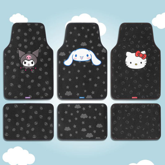 Hello Kitty & Friends Carpet Car Floor Mats, Front & Rear - Universal Fit