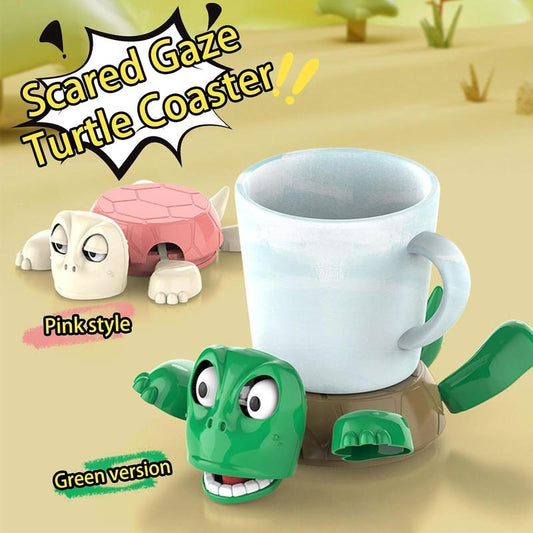 Funny Turtle Coaster Set for Hot Drinks Resistant Desk Decor Turtle Cup Holder Cute Kitchen Accessories with Non-Slip Base Turtle Coaster