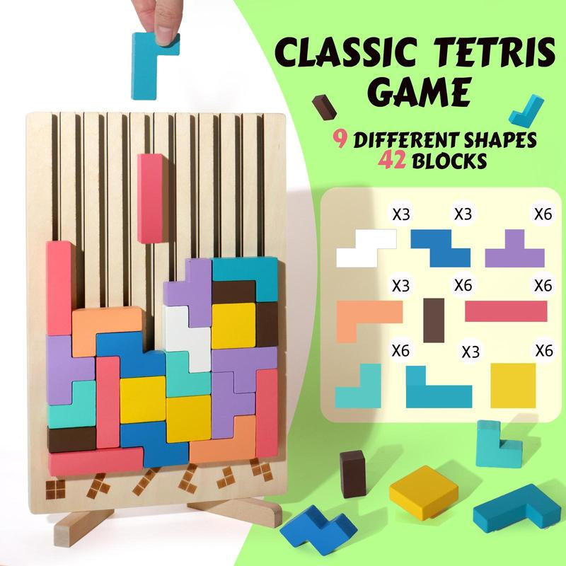 Wooden Stacking Puzzle Toy (1 Set), Educational Stacking Game, Montessori Children'S Educational Gift