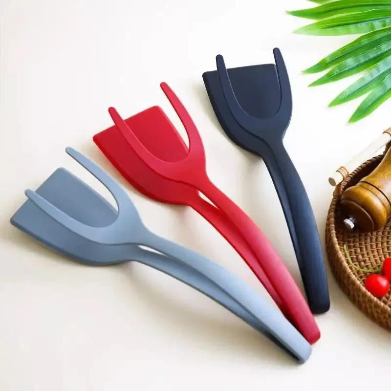 2-In-1 Silicone Turner and Spatula Tong-Eggflipper, Versatile Kitchen Cooking Tool for Eggs,Pancakes, French Toast & Omelets-Kitchenutensils