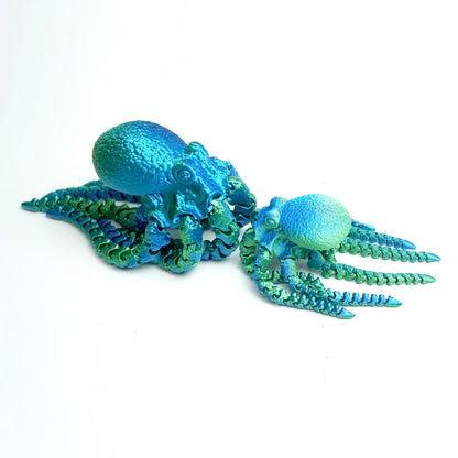 2Pcs 3D Printed Octopus Model Toys, Flexible Joint Animal Doll Statues, Home and Office Desk Decorations, Holiday Surprise Gifts Ornaments Rgb