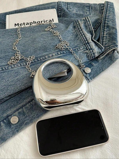 Women'S Elegant Mini Evening Bag, Fashionable Versatile Chain Shoulder Crossbody Bag, Suitable for Lipsticks, Earphones, Etc.