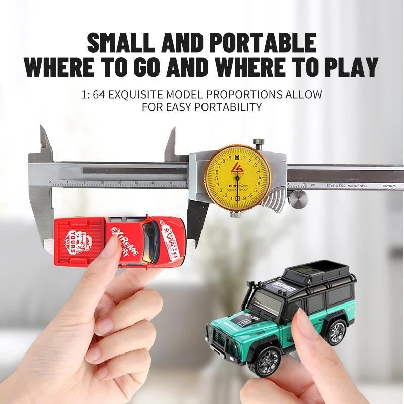 Hotfree 1/64 Mini RC Drift Car, Alloy Off-Road Truck with USB Rechargeable 2.4Ghz Remote Control, High-Speed Racing Toy for Kids Adults, Ideal for Indoor & Outdoor Fun, Perfect Birthday Gift for Boys
