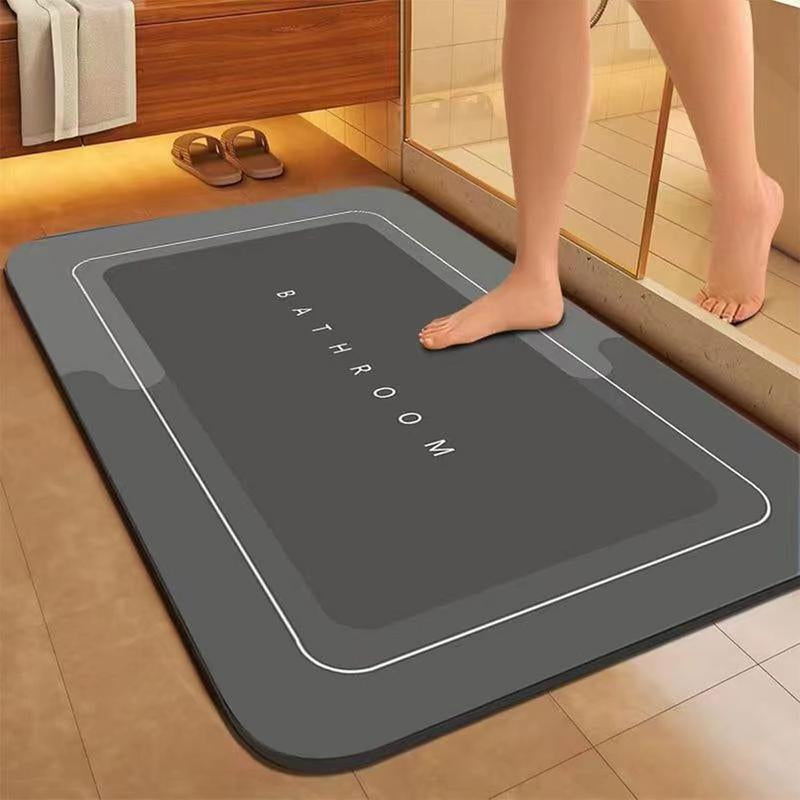 Bathroom Rug Soft Bath Mat, Water-Absorbent and Non-Slip Bathroom Mat, Washable Quick Dry Bath Mats for Bathroom Floor, Sink, Bathtub, Shower Room, Light Grey