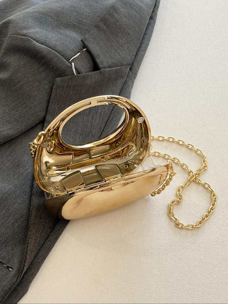 Women'S Elegant Mini Evening Bag, Fashionable Versatile Chain Shoulder Crossbody Bag, Suitable for Lipsticks, Earphones, Etc.