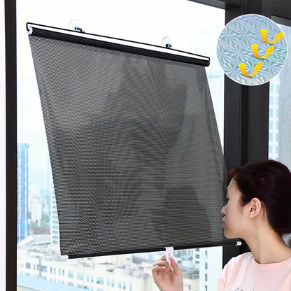 Retractable Sunshade Roller Curtain Car Sunshade Bedroom Kitchen Sun Protection Curtain Thermal Insulation Shutter Shade Curtain