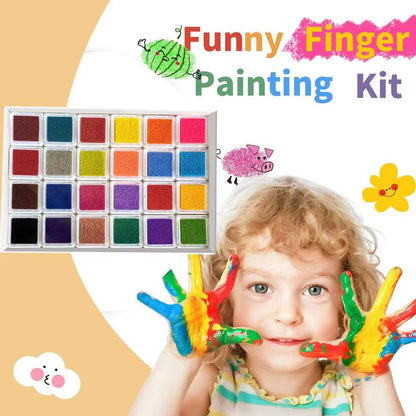 Safe Finger Paints DIY Finger Drawing Kit 24 Colors Funny Art Painting Crafts for Children Kids Boys Girls Birthday Gift