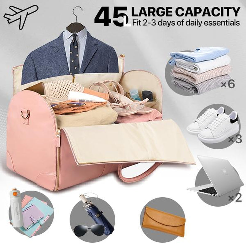 Lefame Travel Bag Carry On,Duffle Bag for Travel with Shoe Compartment,Personal Item Travel Bags for Woman Man Organizer for Luggage Weekend Traveling