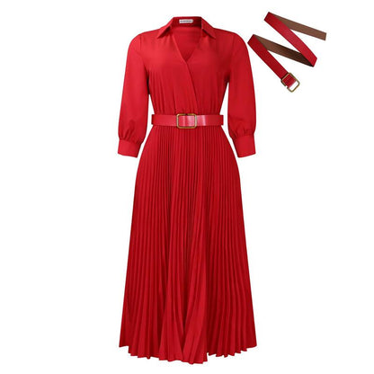 2025 Elegant Fashionable and Dignified Women'S Solid Color plus Size Dress Summer Casual