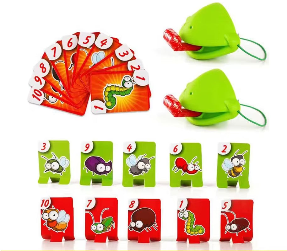 Chameleon Lizard Mask Wagging Tongue Lick Cards Board Games for Children Family Party Toys Antistress Funny Desktop Game Toys