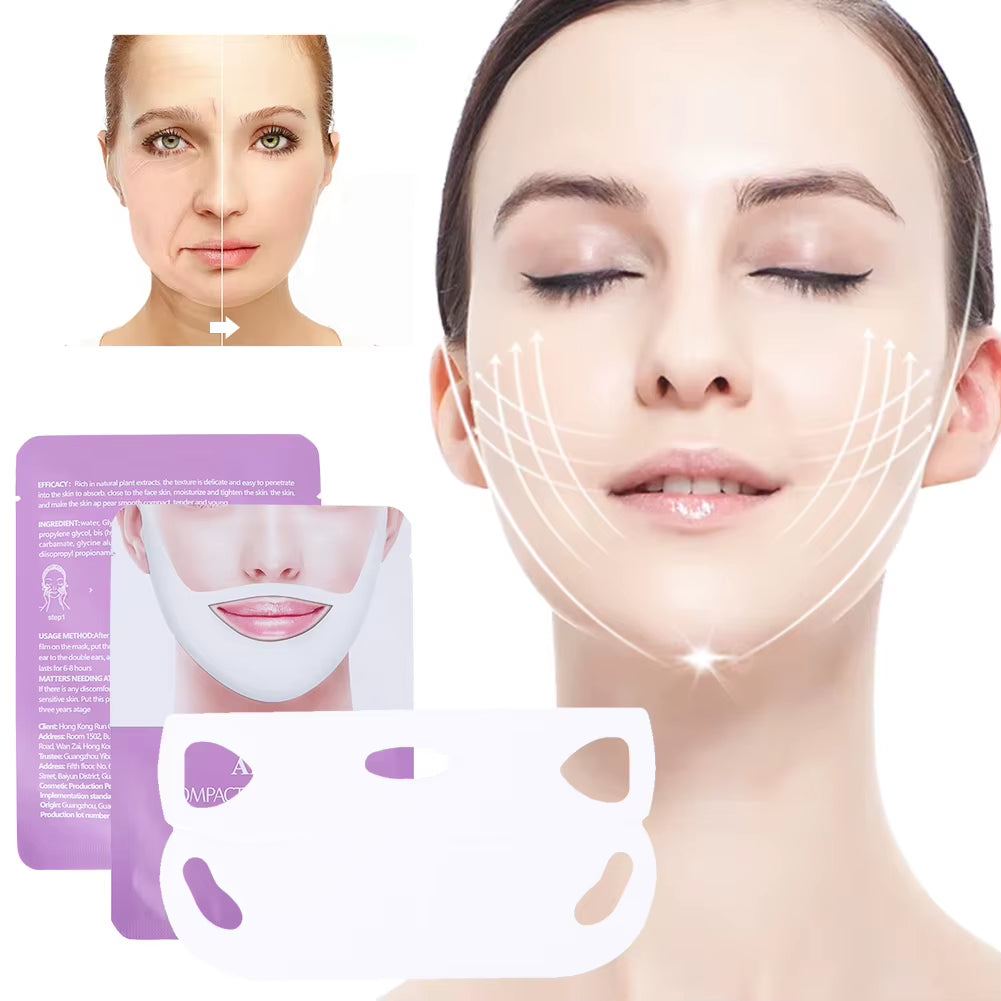 4D Double Chin V Shape Face Mask anti Puffy Face Lift Slimming Mask anti Aging Ear Tightening Double Chin Reducer for Skin Care