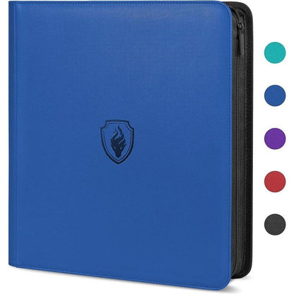 9-Pocket PU Cover Zipper Trading Card Collection Album - Sturdy 360 Side-Loading Binder for MTG, TCG, Sports Cards (Pink)