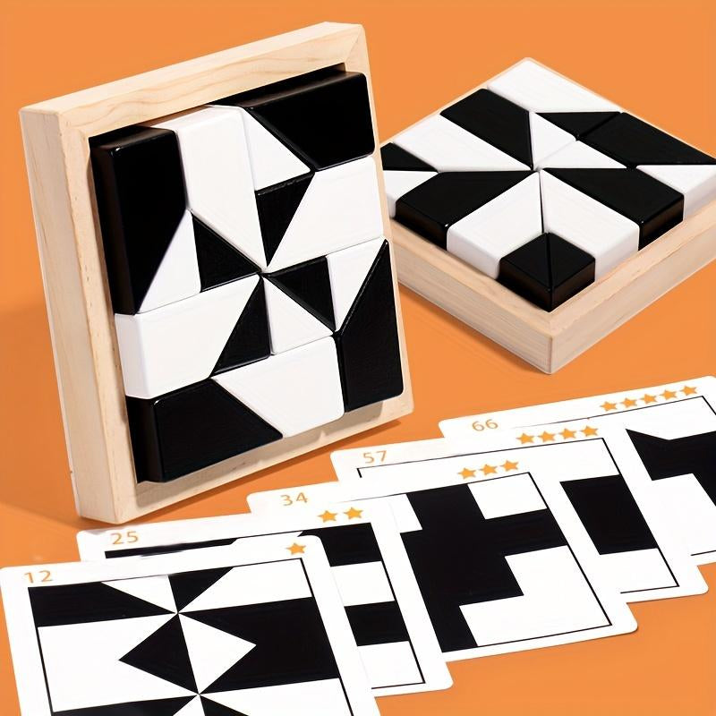 Wooden Hidden Building Blocks Brain Burning Intelligence Development Toy, Thinking Logic Space Imagination Ability Training Teaching Tools, Preschool Teaching Tools