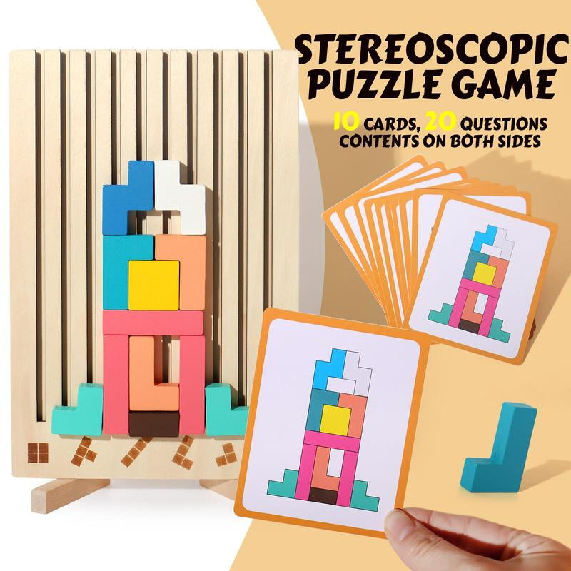 Wooden Stacking Puzzle Toy (1 Set), Educational Stacking Game, Montessori Children'S Educational Gift