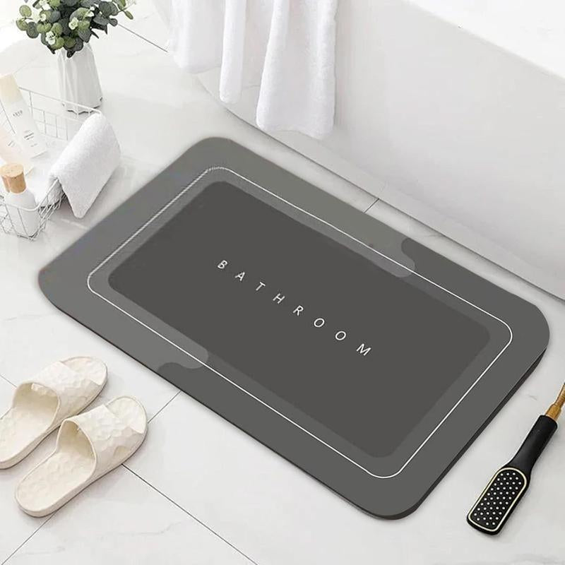 Bathroom Rug Soft Bath Mat, Water-Absorbent and Non-Slip Bathroom Mat, Washable Quick Dry Bath Mats for Bathroom Floor, Sink, Bathtub, Shower Room, Light Grey