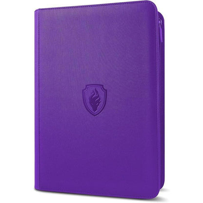 9-Pocket PU Cover Zipper Trading Card Collection Album - Sturdy 360 Side-Loading Binder for MTG, TCG, Sports Cards (Pink)