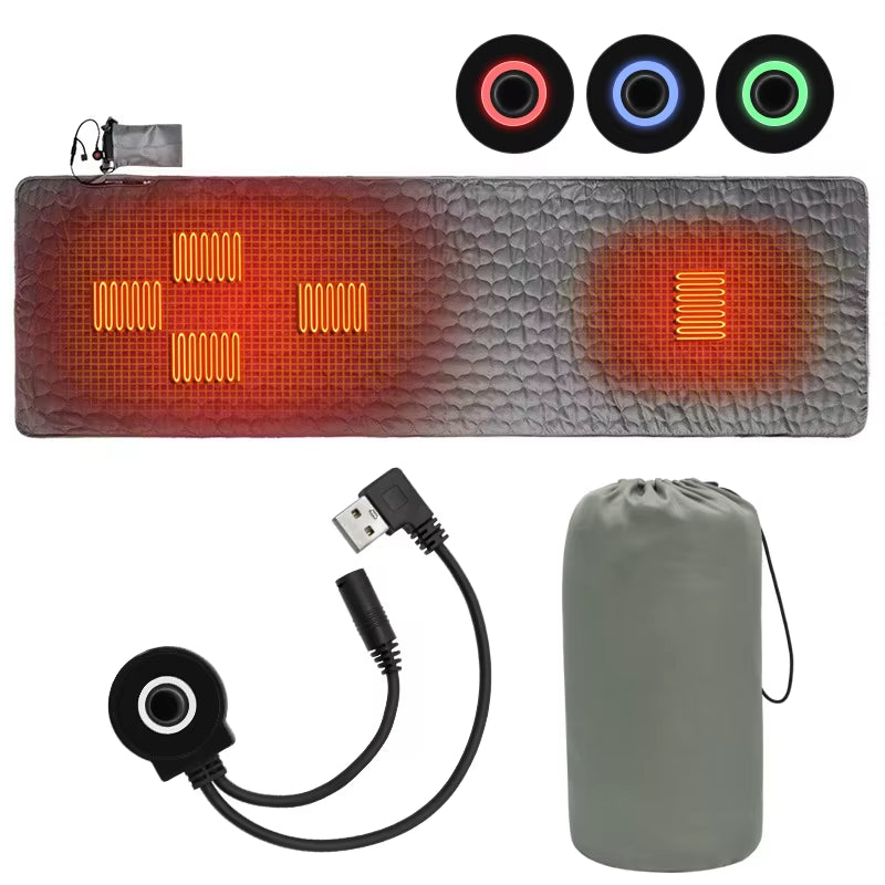 Outdoor USB Heating Sleeping Mat Outdoor Electric Heating Pads Camping Heated Sleeping Mattress Sleeping Bag Mattress