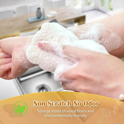 9 Pack Cartoon Dish Sponges for Washing, Eco Friendly Heavy Duty Kitchen Sponges, Compressed Non-Scratch Scrub with Ropes for Household, Cookware, Bathroom, Car Wash Sponge Funny Cut-Outs for Kids