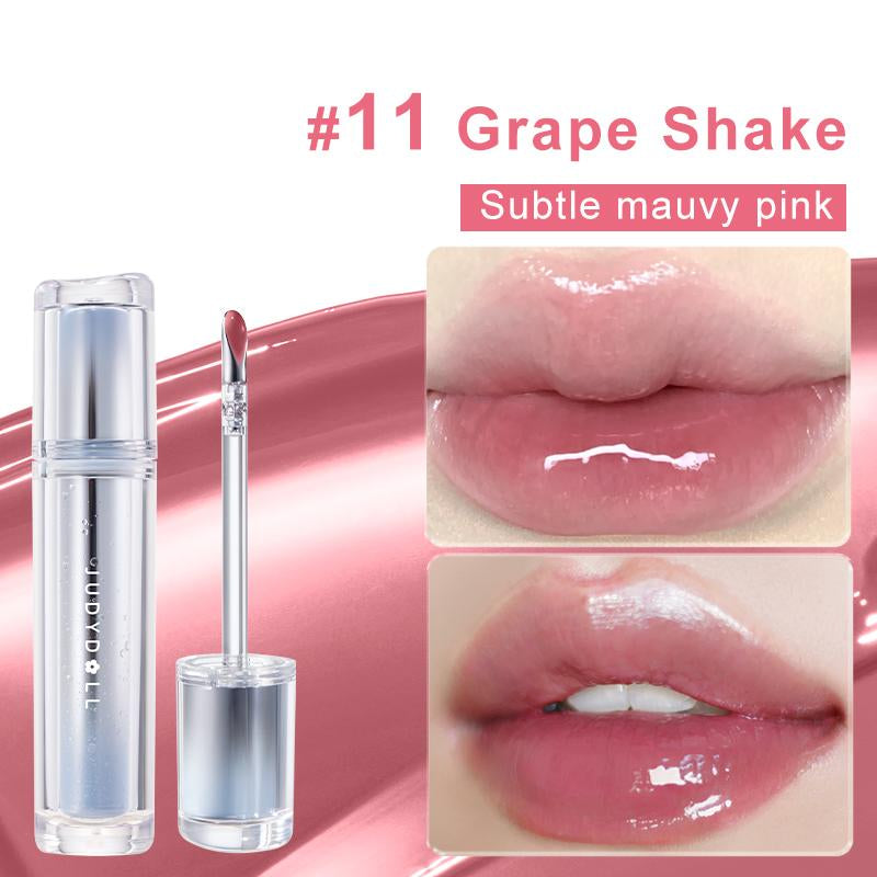 Judydoll Ice Watery Lip Gloss, Mirror Lip Glaze, Glossy Lip Stain, Transfer-Proof, Metal Applicator, Waterproof, Long-Lasting, Moisturizing, Liquid Lipsticks, Plumping, Not Easy to Fade, Makeup, Cosmetic, Mothers Day Gift