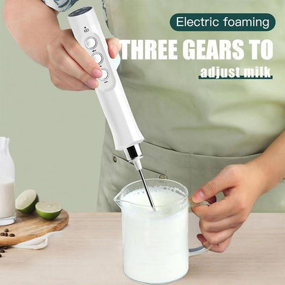 3 in 1 Portable Rechargeable Electric Milk Frother, Handheld High Speed Beverage Mixer, Coffee Frothing Stick, Kitchen Appliances for Home Use